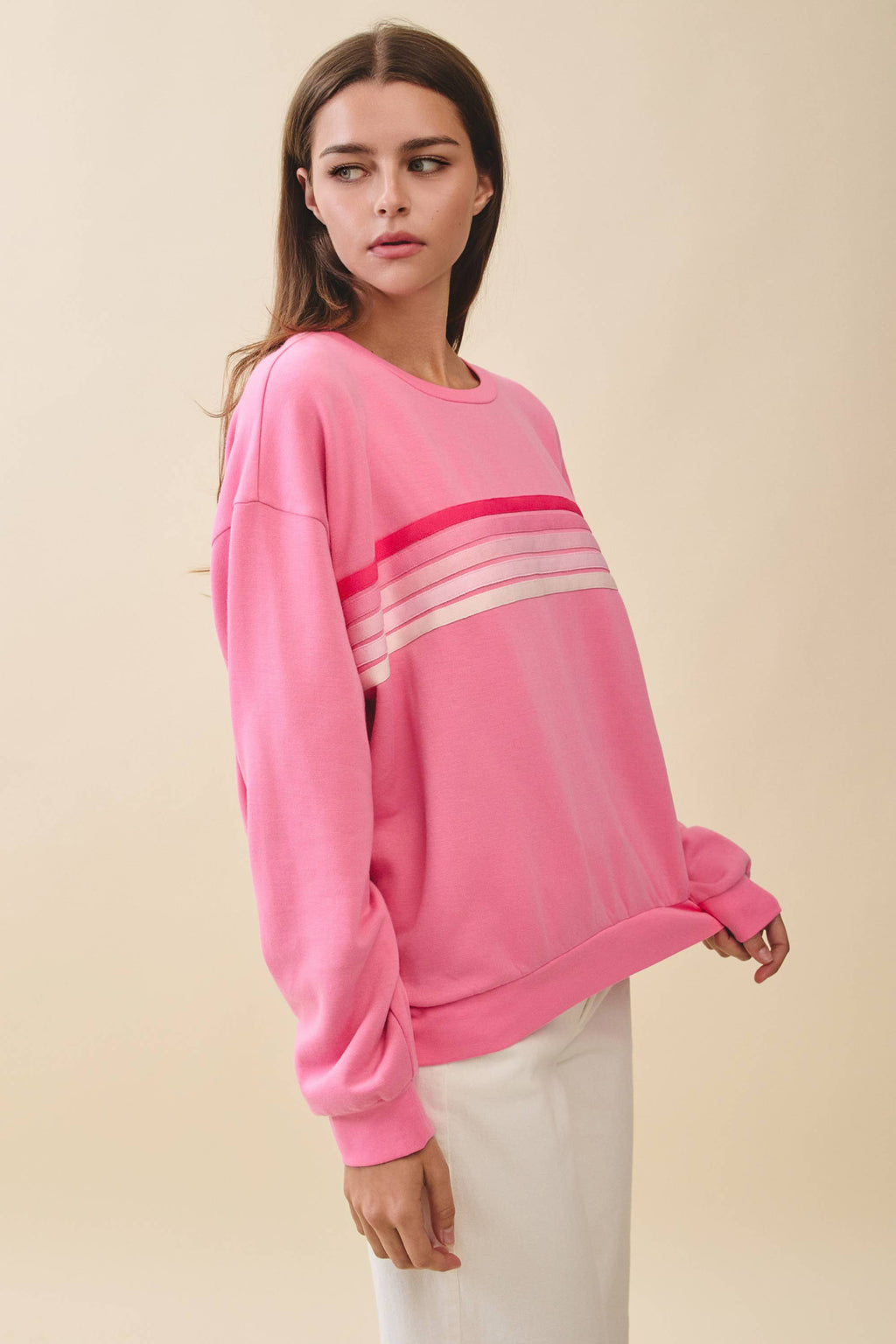 9150GK Retro Ombre Stripe Graphic Sweatshirt