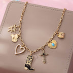 Western Charm Necklace - Boot cross heart | 80N92712
