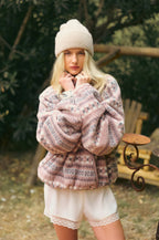 Novelty Stripe Sherpa Half Zip Pullover