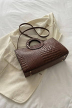Crocodile Pattern Circular Handle Tote Bag