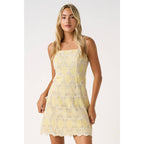 EMBROIDERED SCALLOP HEM SLEEVELESS MINI DRESS