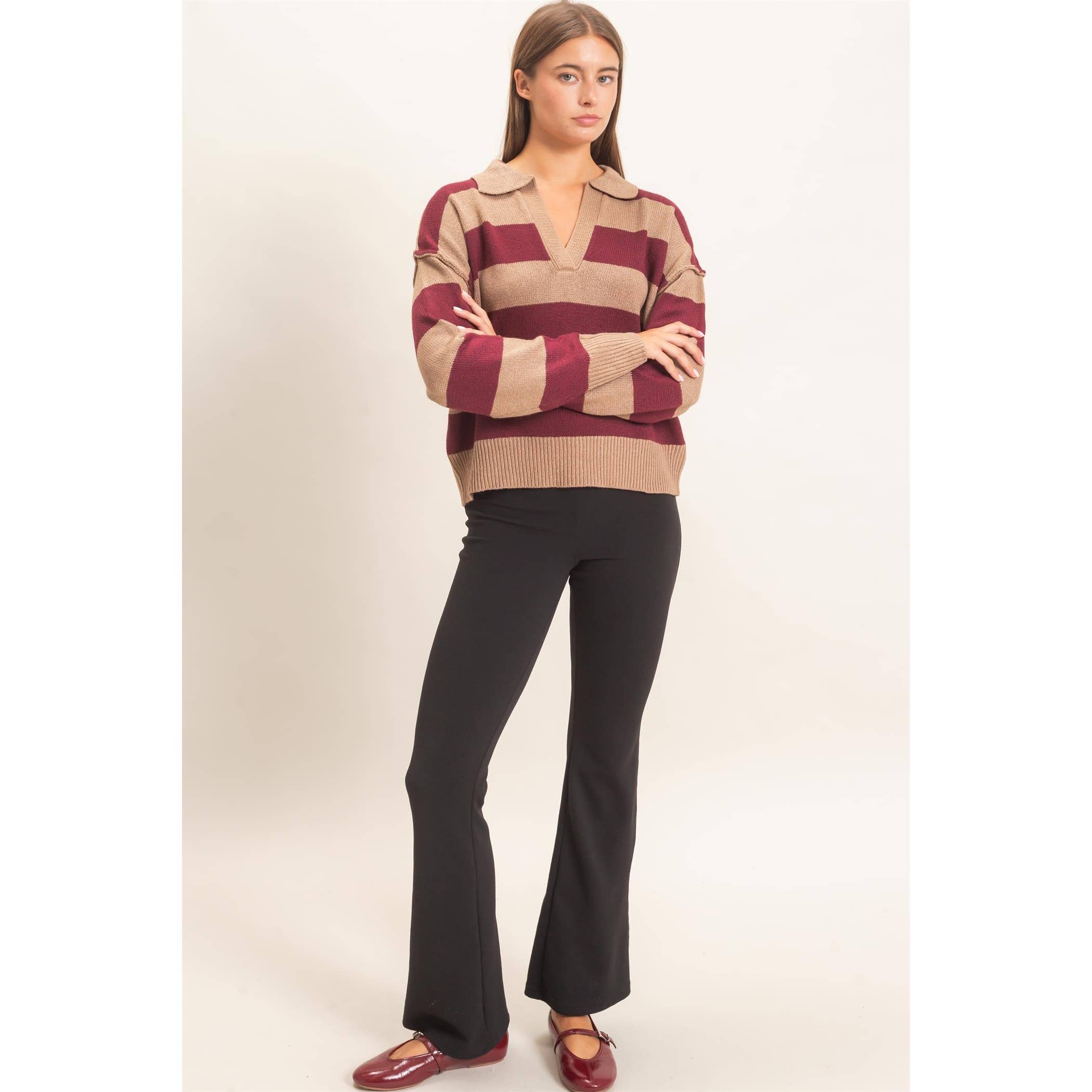Rugby Stripe Polo Sweater