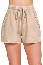 French Terry Acid Washed Relaxed Top N Short Set