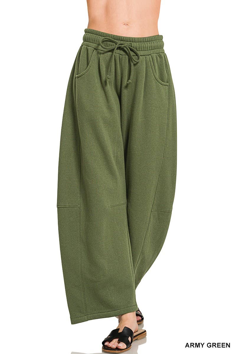 Fleece Barrel Leg Sweatpants
