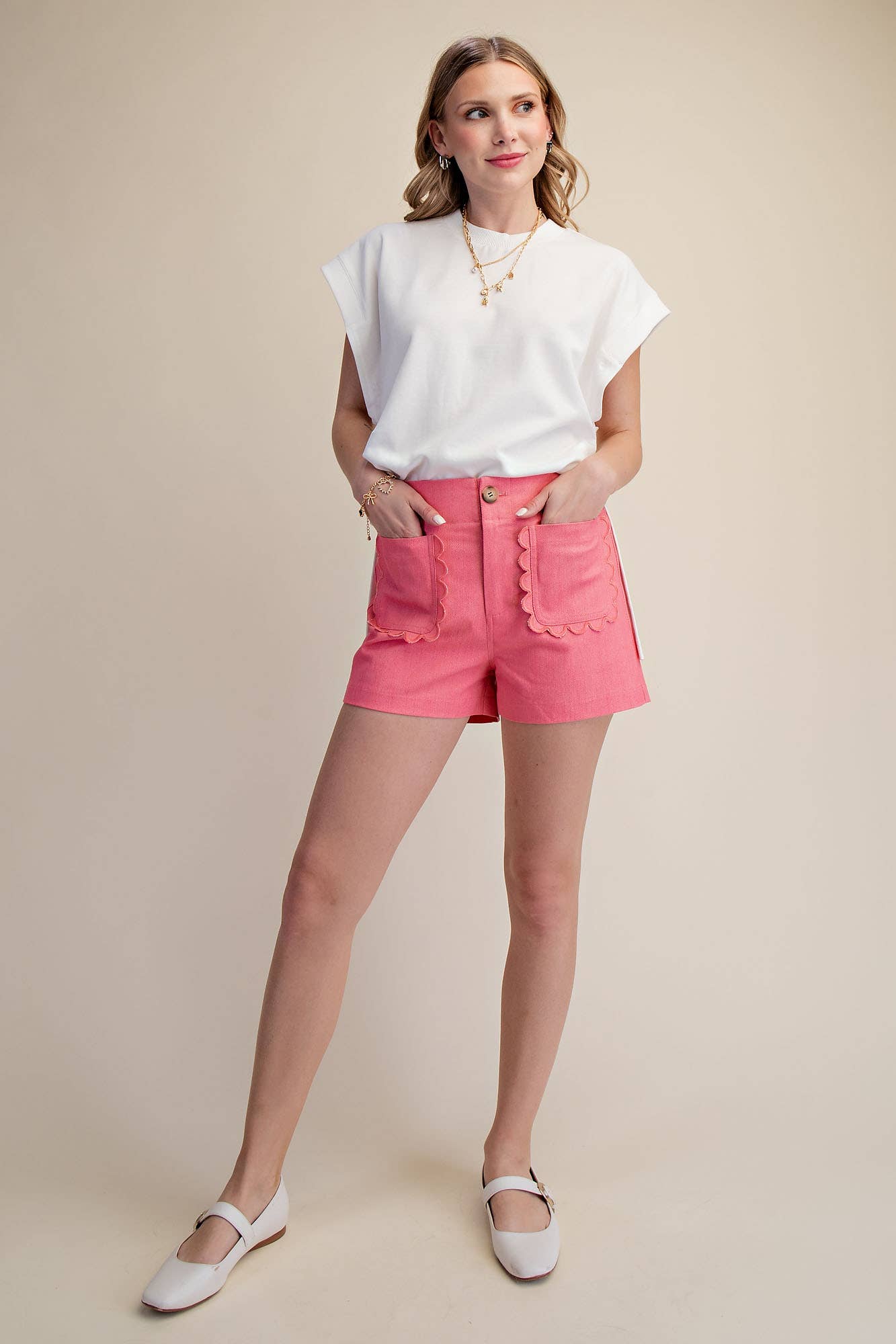 Colette Shorts Scallop Detail Pocket