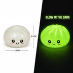 12PCS - Glow In The Dark Bao Bun Dumpling Squeeze Squishy Stress Relief Toy
