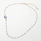 Football Charm Accent Dainty Beaded Game Day Chain Necklace
