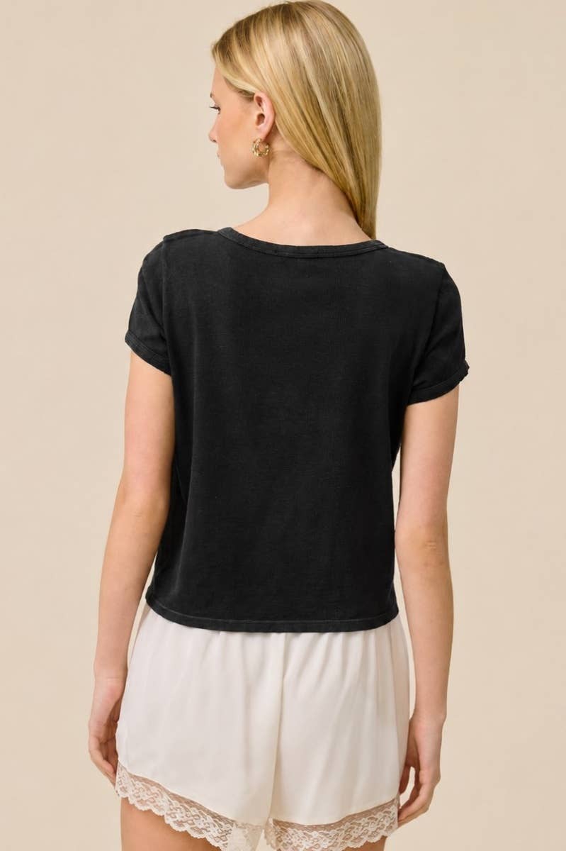 Mallard Ducks Graphic Potassium Spray Faux Crop Tee