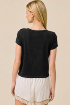Mallard Ducks Graphic Potassium Spray Faux Crop Tee