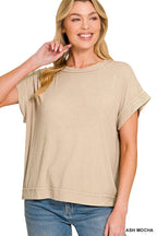 Ribbed Acid Washed Rayon Top