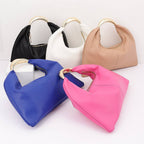 Metallic Top Handle Hobo Bag