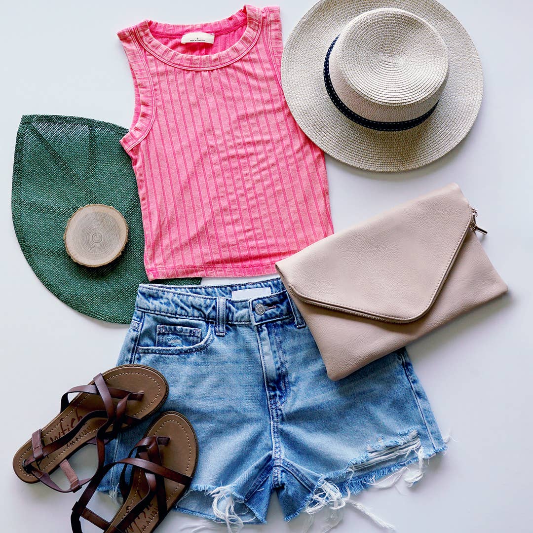 Ribbed Sleeveless Crop Tank