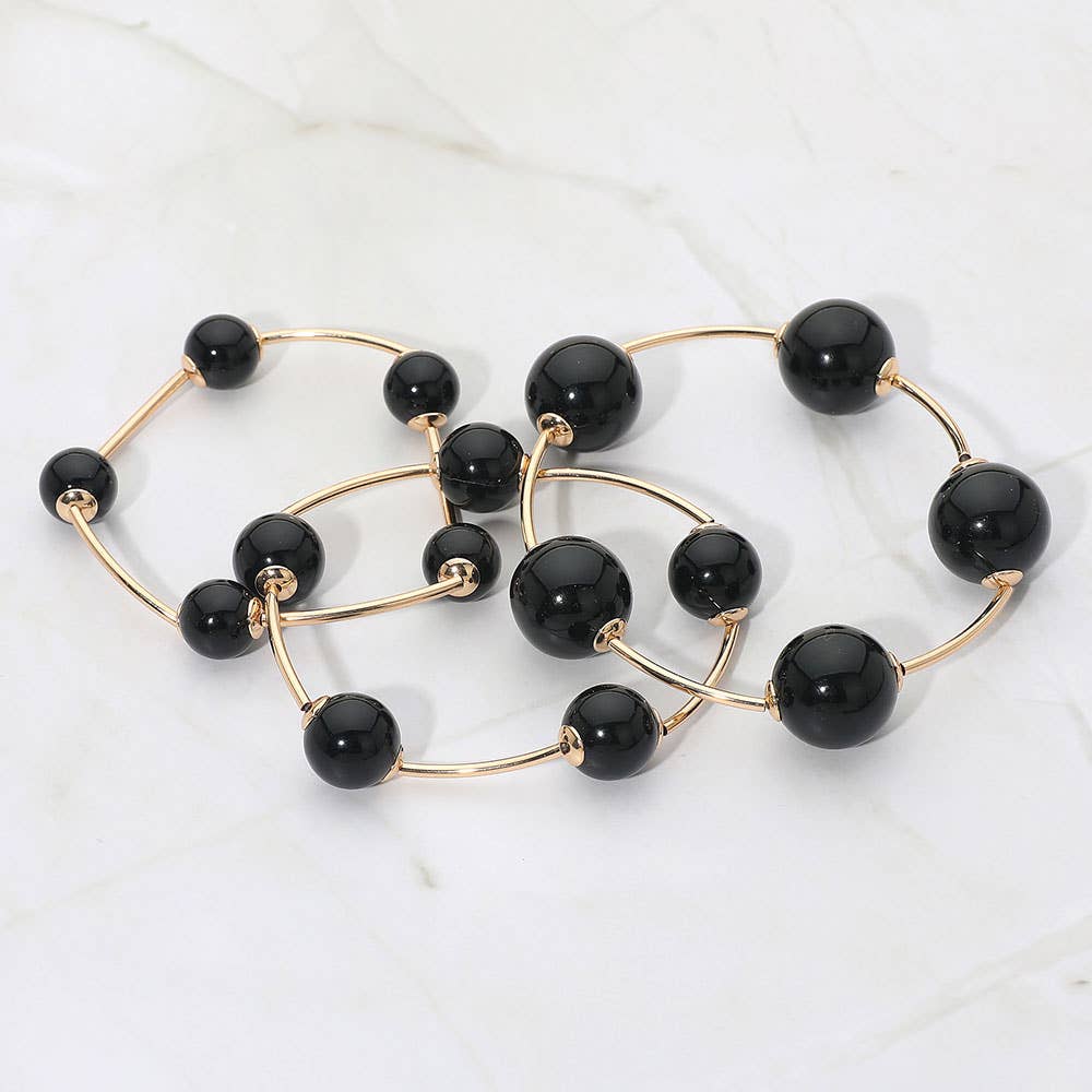 3PCS - Pearl Stretch Multi Layered Bracelets