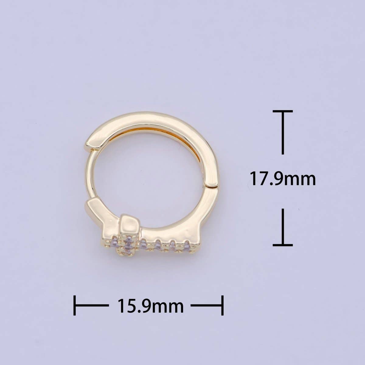 Cross Gold Hoop Earring