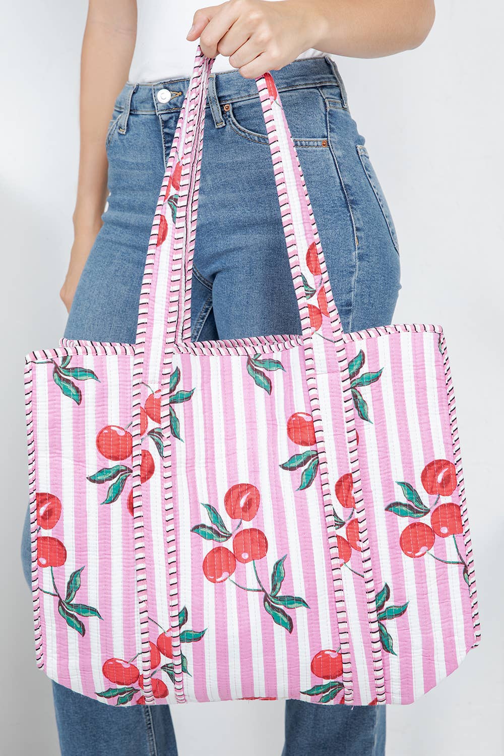 Reversible Quilted Cotton Tote Bag (BG-33)