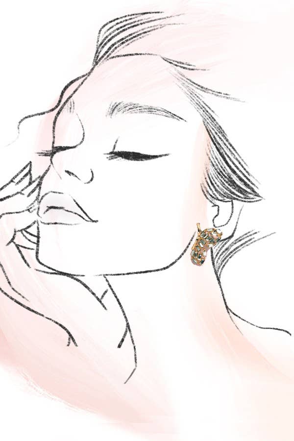 BUTTERFLY BAGUETTE RHINESTONE EARRINGS