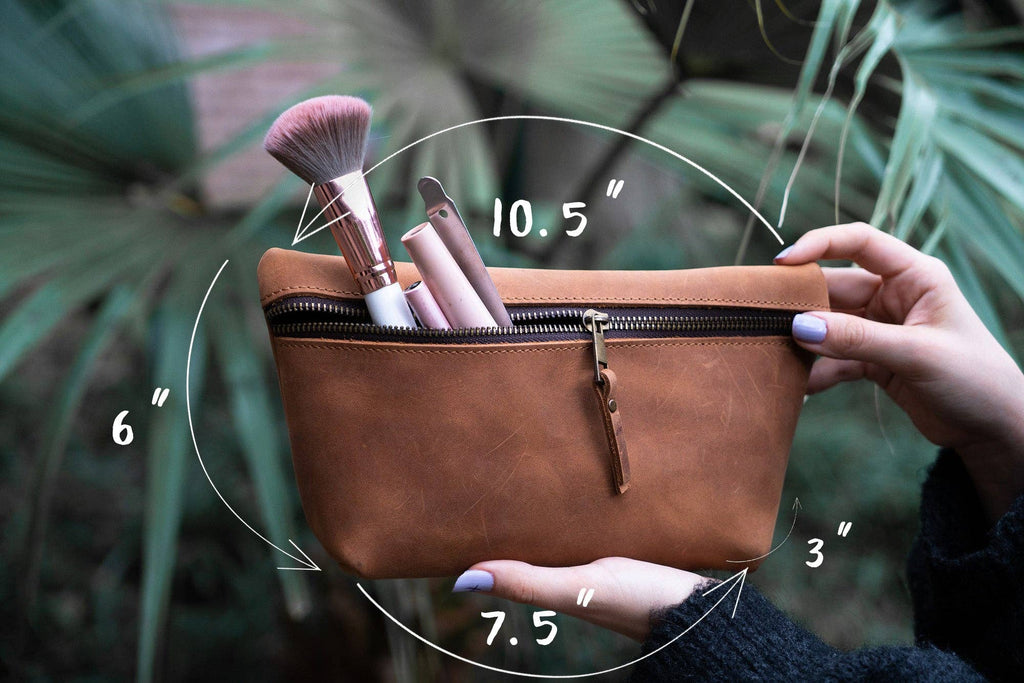 Personalized Leather Make Up Bag, Perfect Bridesmaid Gift, Makeup Organizer, Cosmetic Bag, Makeup Case, Make Up Bag Gift for Women, Personalized Makeup Bag