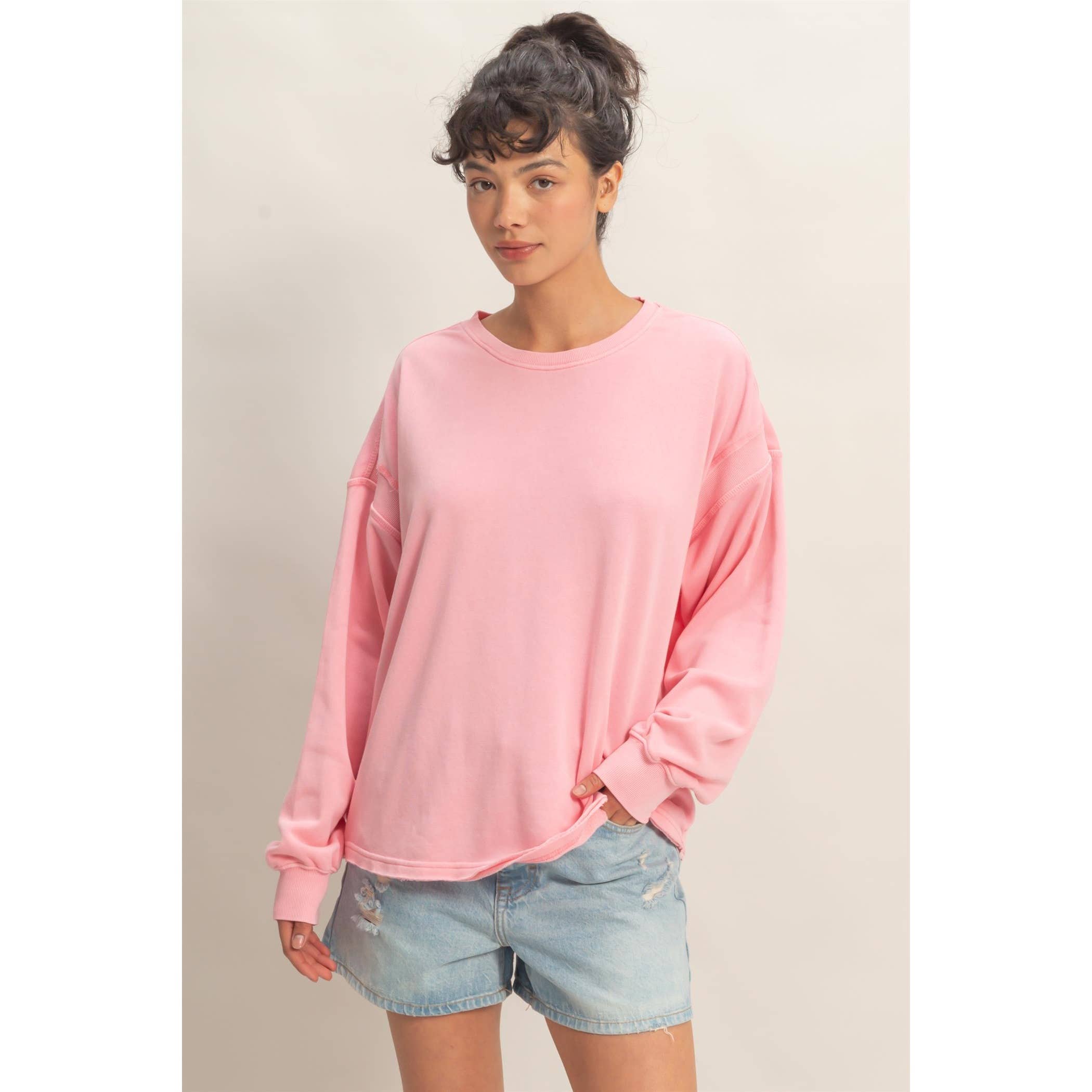 Oversized Cross Detail Open Back Sweatshirt