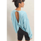 Oversized Cross Detail Open Back Sweatshirt