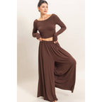 Long Sleeve Top & Wide Leg Pants Set