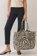 CB0017-Zebra Print Canvas Tote Bag