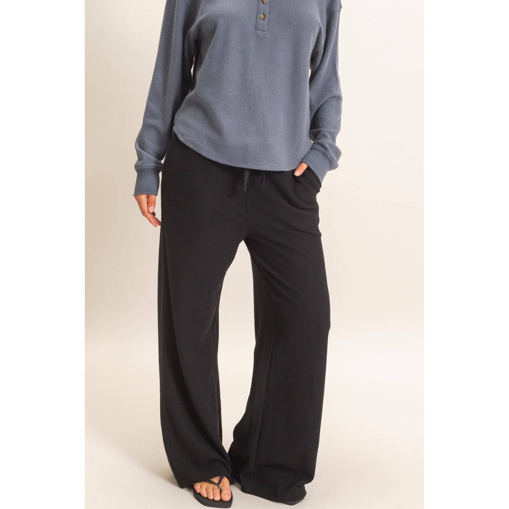Brushed Waffle Drawstring Pants