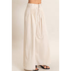 High-Waisted Pintuck Trousers