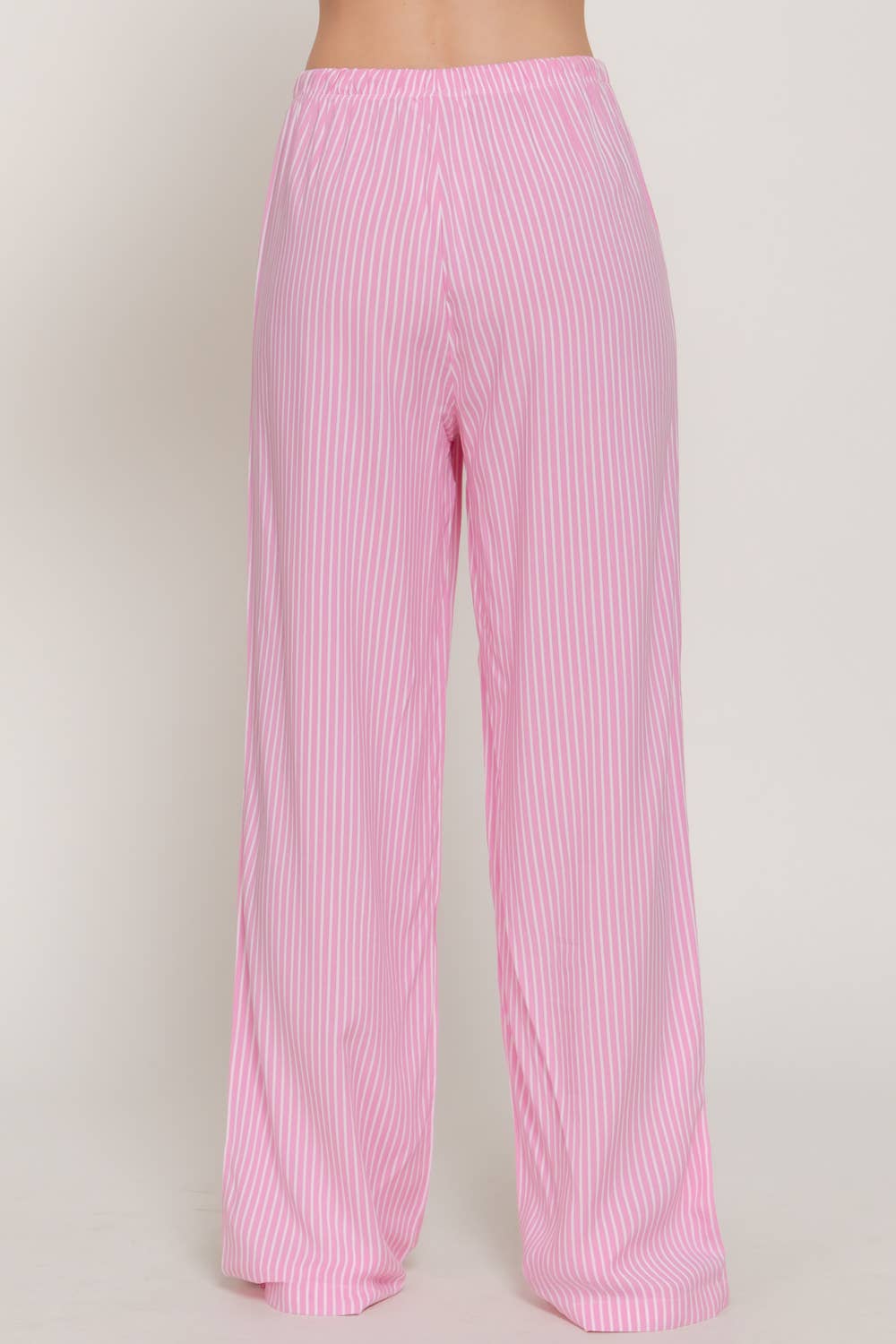 Waist Band with String Stripe Print Woven Pants