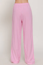 Waist Band with String Stripe Print Woven Pants