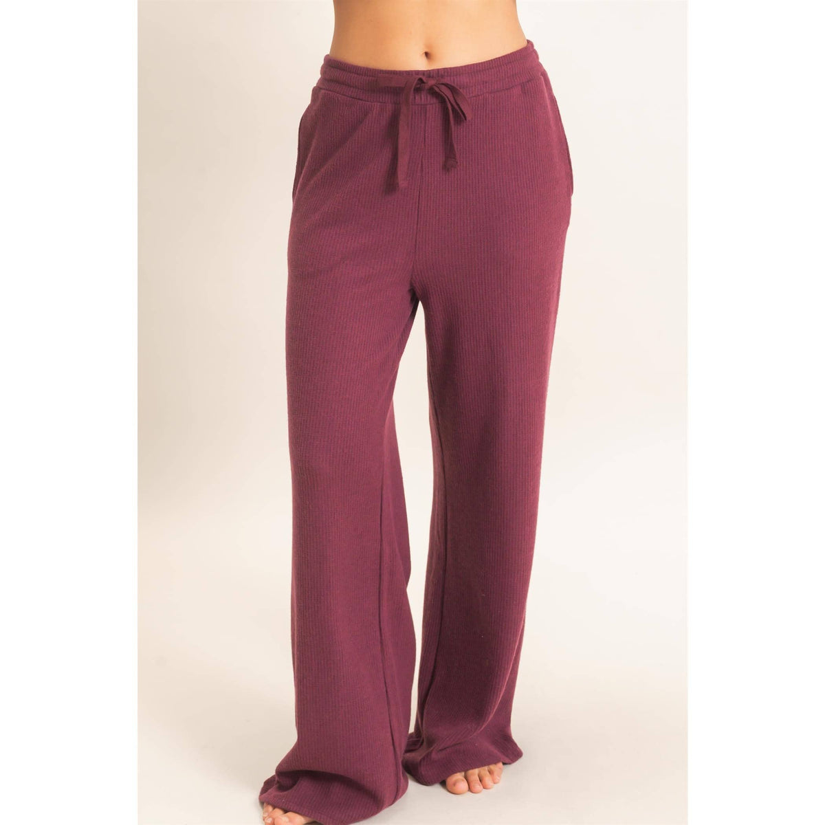 Brushed Waffle Drawstring Pants