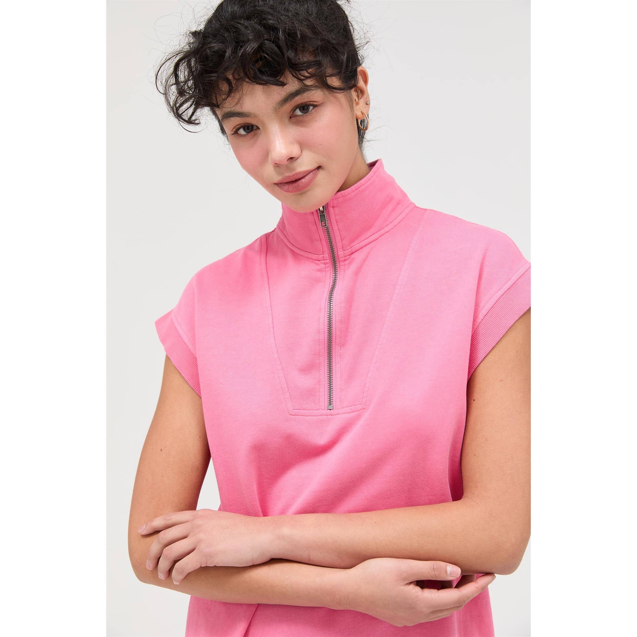 Half Zip Up Mock Neck Mini Dress