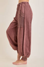 Zen Mineral Washed Ribbed  Baggy Lounge Balloon Pants HP7610