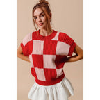CHECK PLAID CASUAL SWEATER TOP
