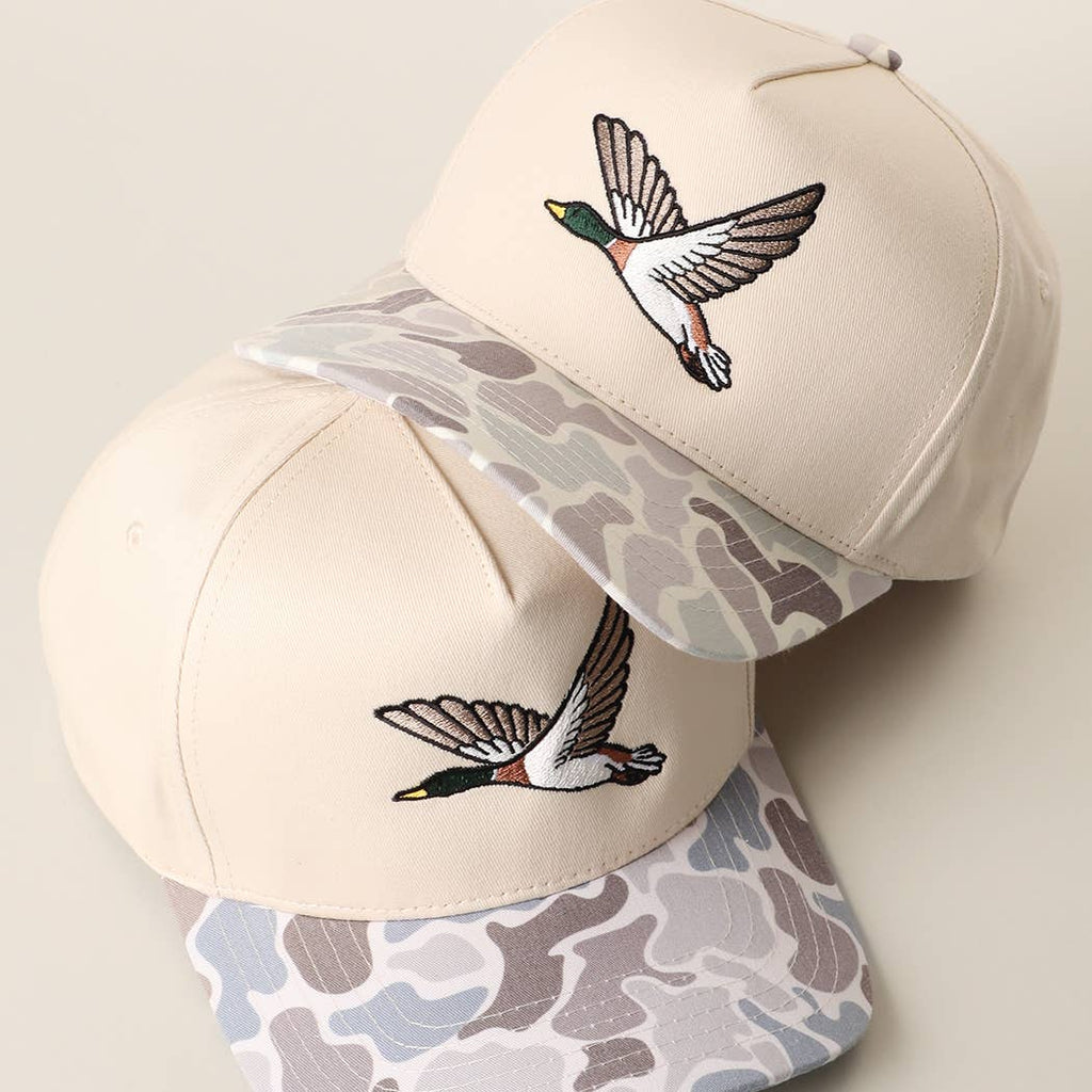 Flying Mallard Embroidered Camo Brim Trucker Hat