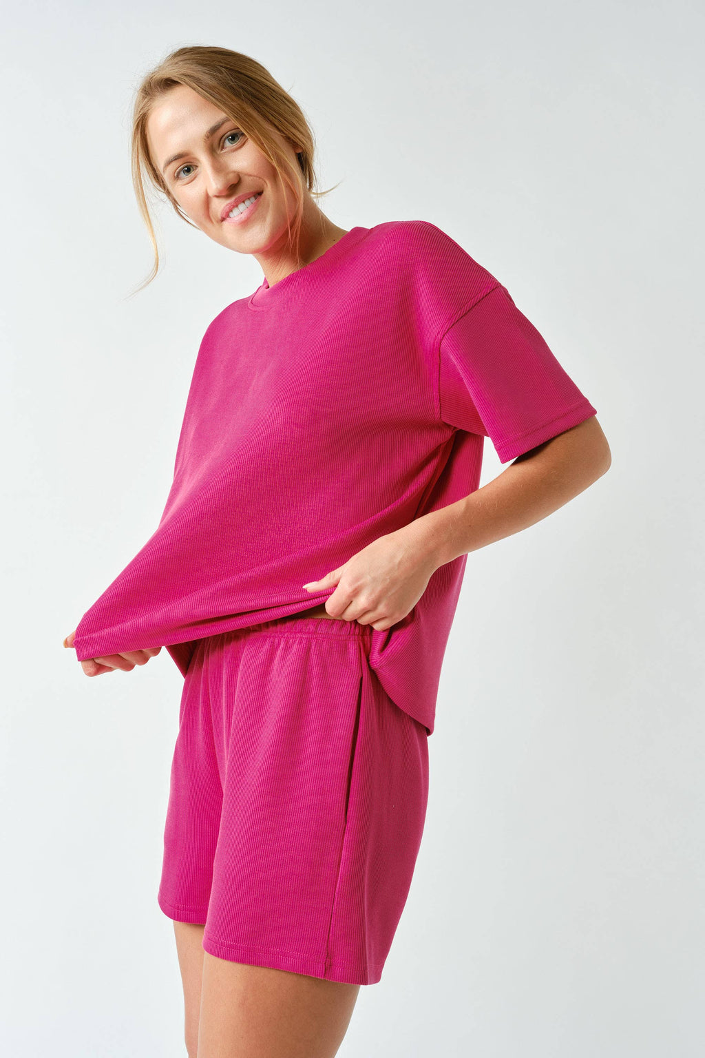 Luxe Sand Wash Rib Classic Tee Set