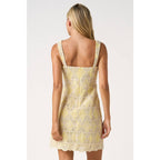 EMBROIDERED SCALLOP HEM SLEEVELESS MINI DRESS