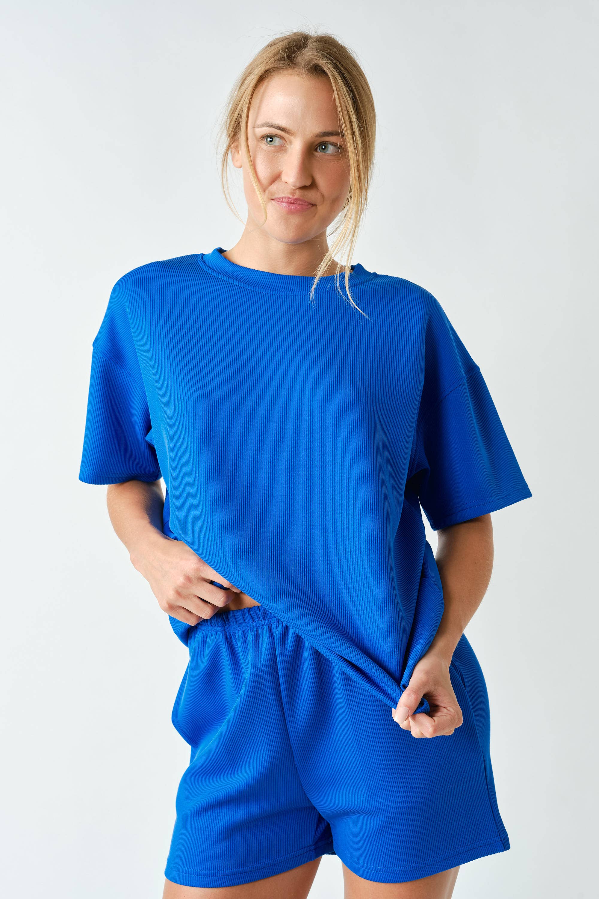 Luxe Sand Wash Rib Classic Tee Set