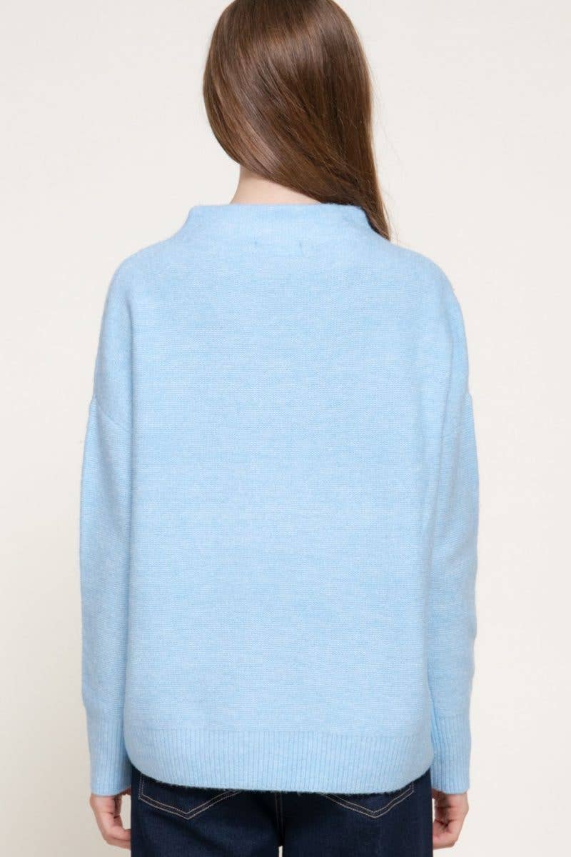Long Sleeve Funnel Neck Sweater