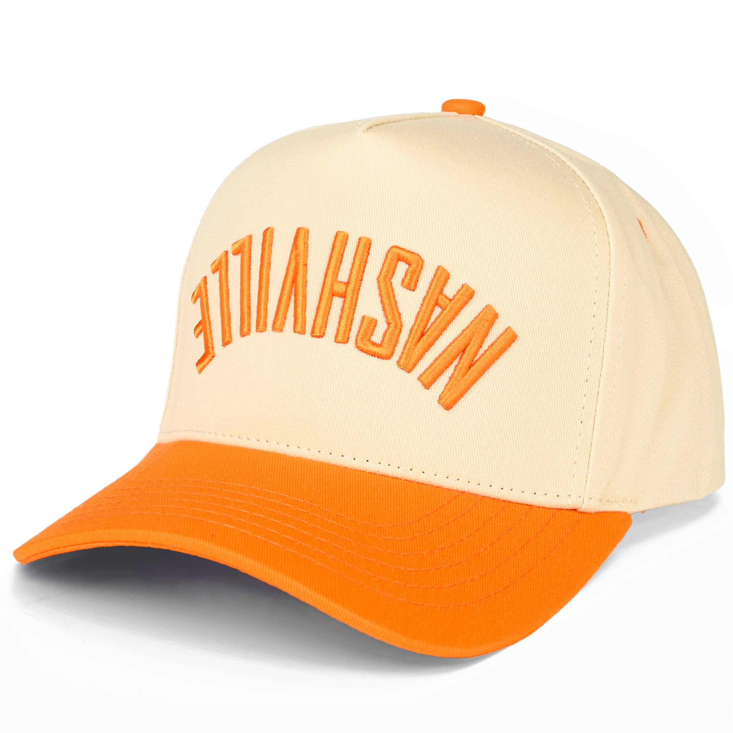 C.C NASHVILLE Embroidered Letter Two Tone Trucker Hat
