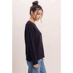 Ribbed Crew Neck Sweater