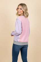 HT20057 Contrast Stripe Sleeve Pullover