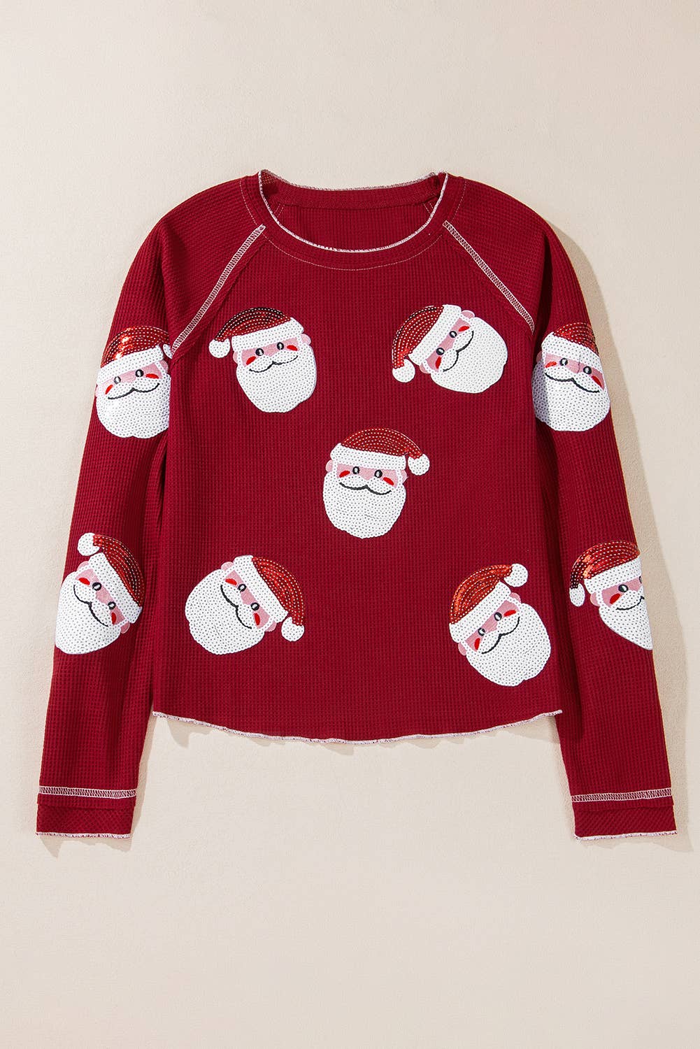 Sequin Santa Claus Long Sleeve Top