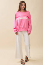 9150GK Retro Ombre Stripe Graphic Sweatshirt