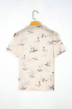 PRETTY BASH Sheer Mallard Mesh Short Sleeve Top