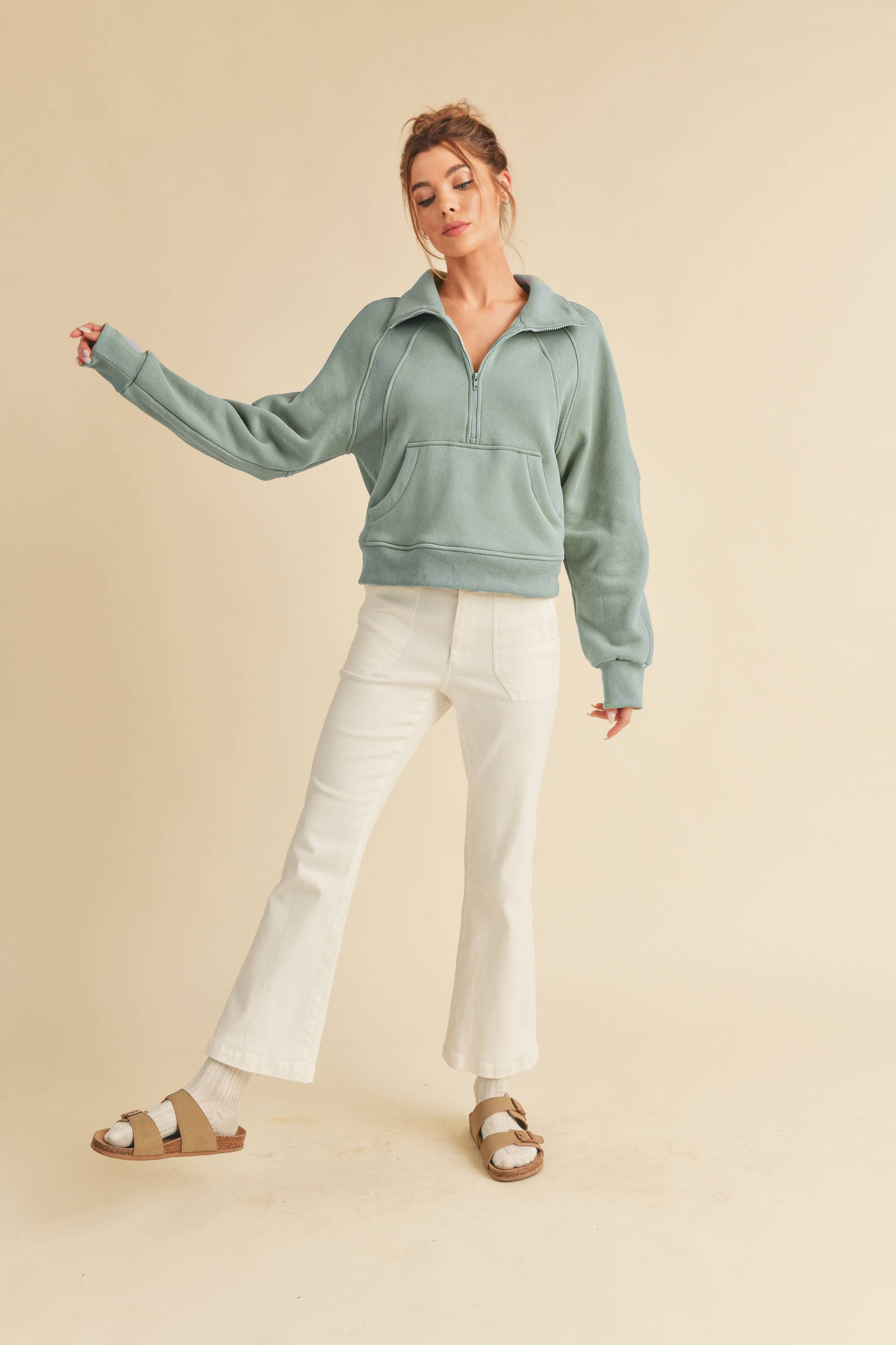 950CK Dove Funnel Neck Half Zip 6