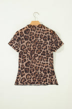 PRETTY BASH Western & Leopard Mesh Top