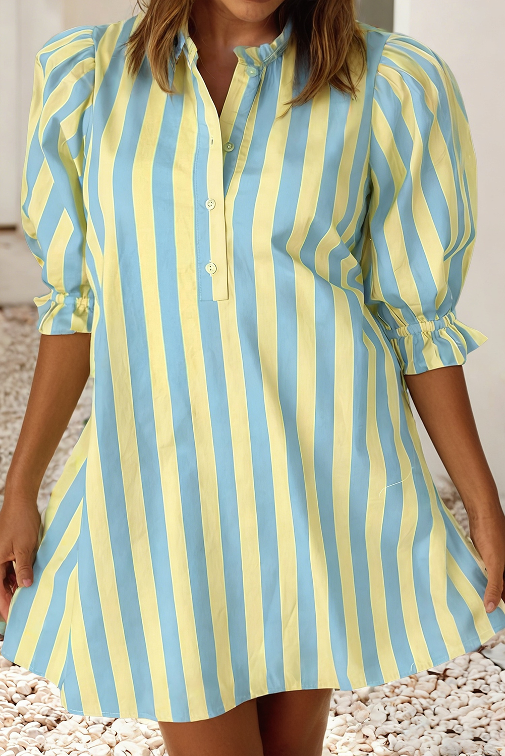 Red + Pink Striped Dress
