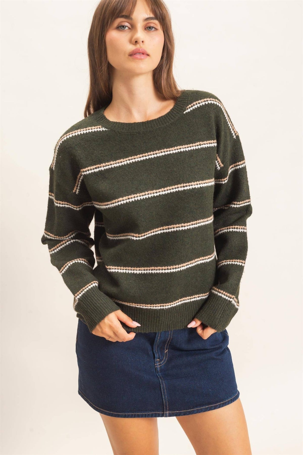 Striped Crew Neck Sweater