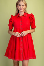 Linen Button Up Shirt Dress