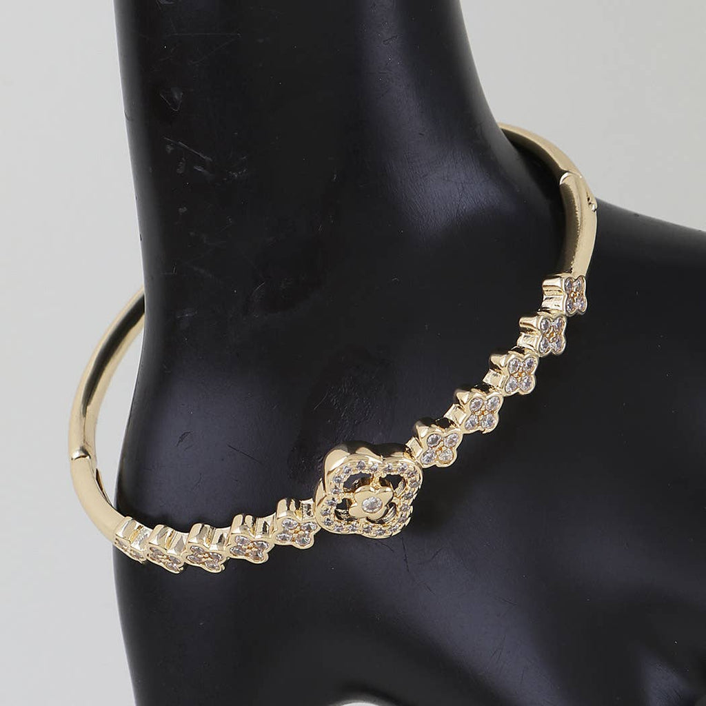 Multi Bejeweled Clover Charm Bracelet